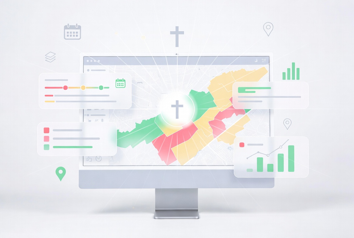 Admin dashboard showing historical outreach data